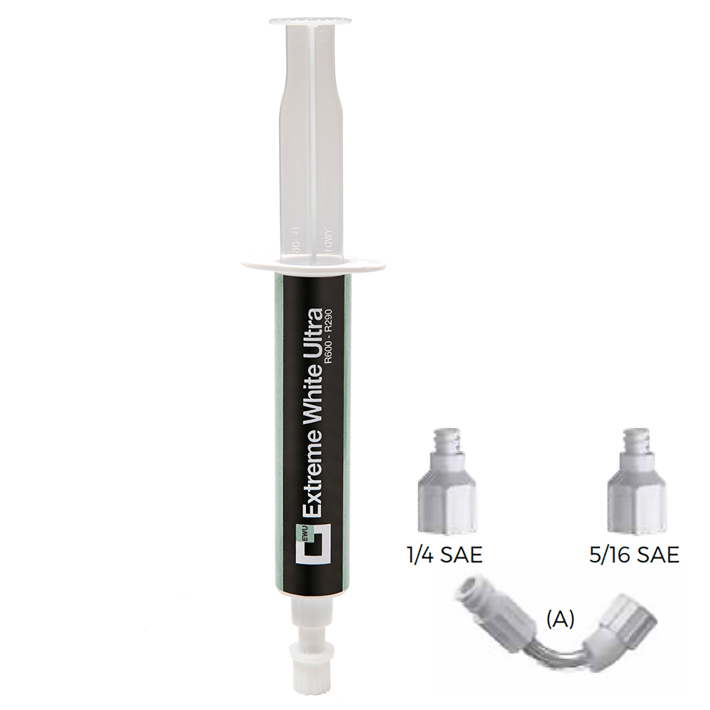 Turafalle per Impianti di Refrigerazione con R290 and R600a, incluso adattatore 1/4 SAE + flessibile - EXTREME WHITE ULTRA - 6 ml - Confezione n° 1 pz.