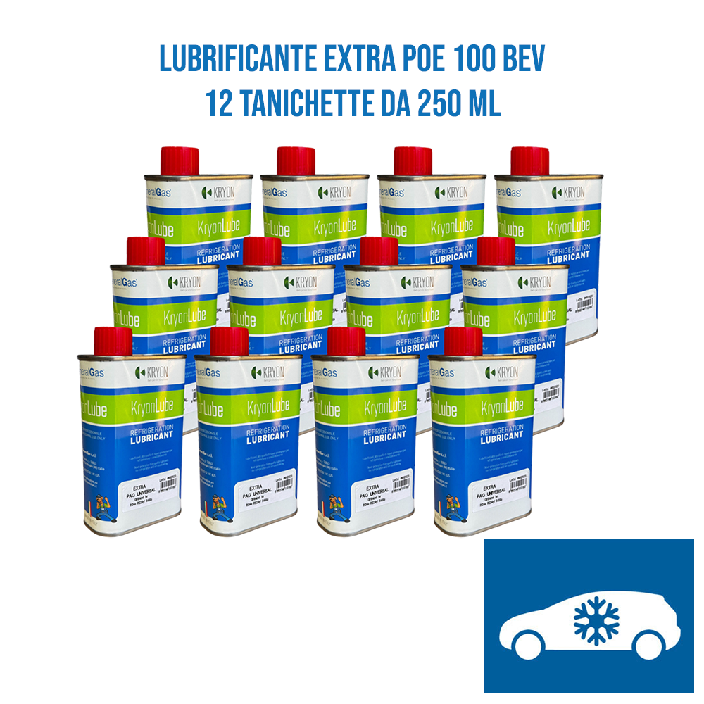 Olio Lubrificante KryonLube EXTRA POE 100 BEV - 12 taniche in metallo da 250ml