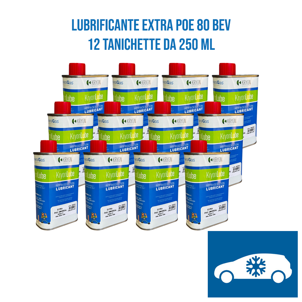 Olio Lubrificante KryonLube EXTRA POE 80 BEV - 12 taniche in metallo da 250ml