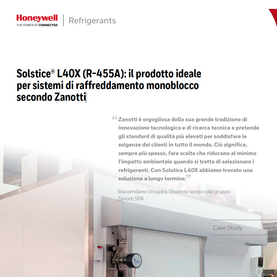 Solstice® L40X (R-455A): il prodotto ideale per sistemi di raffreddamento monoblocco secondo Zanotti