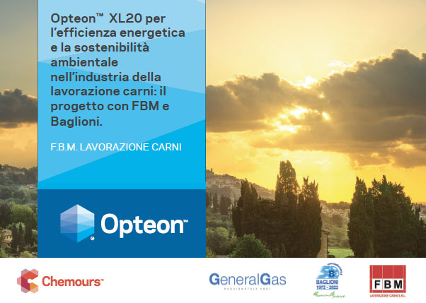 Caso studio BAGLIONI srl & FBM LAVORAZIONE CARNI: Opteon XL20 (R454C) in refrigerazione industriale